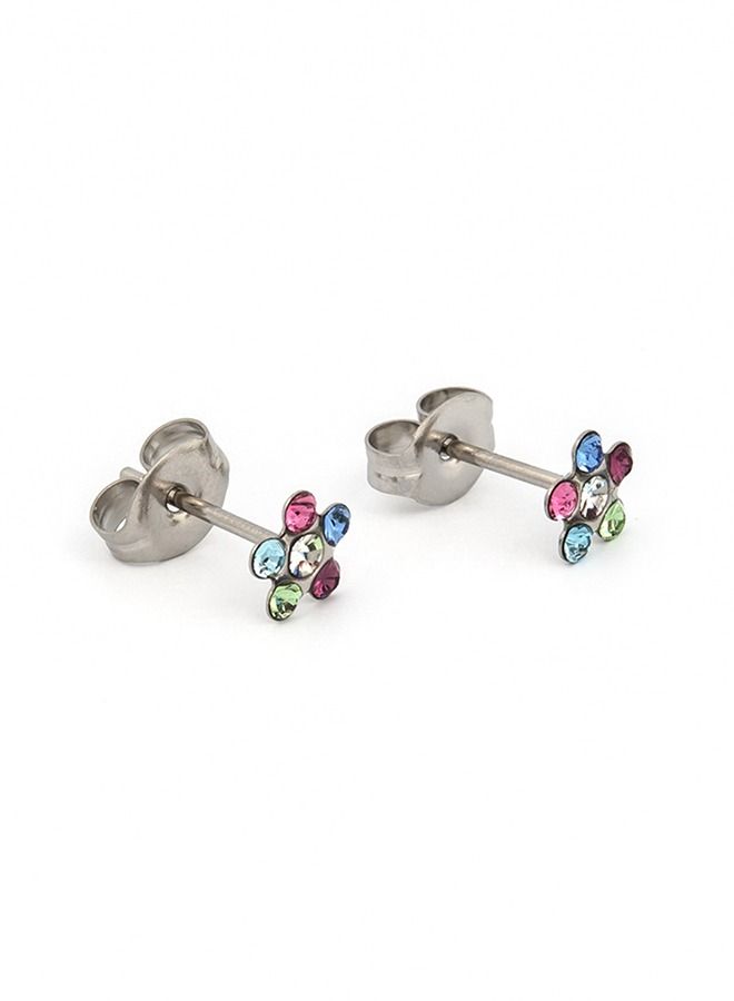Studex Daisy Rainbow Allergy-Free Stainless Steel Ear Studs - Image 2