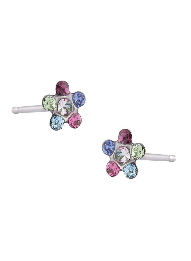 Studex Daisy Rainbow Allergy-Free Stainless Steel Ear Studs - Image 4