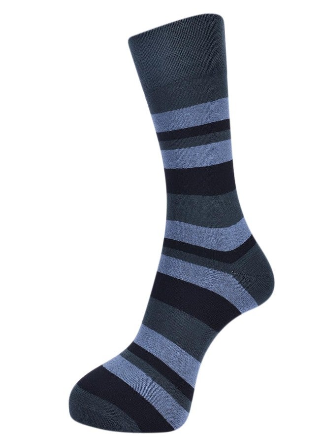 Dollar Strip Patterned Socks Formal Mid Calf/Crew Length Business Socks Made with Cotton & Spandex - Combo Pack of 3 - Image 3