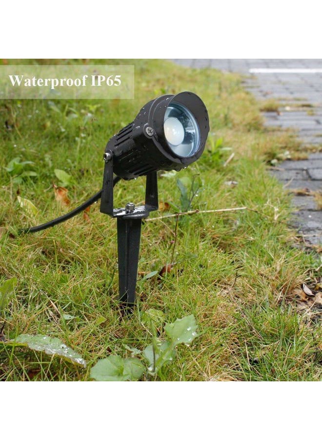ALEDECO 8Pack 5W Low Voltage Landscape Lights with Connectors Outdoor Lighting 24V AC/DC Focusing Lens LED Landscape Spotlights,600LM Warm White Waterproof Outdoor Garden Yard Lights - Image 2