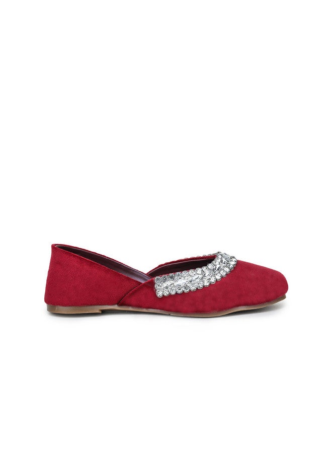 She Zone موجاري مزخرف باللون الماروني للنساء - Image 4