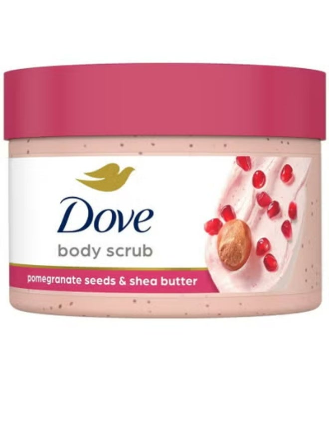 Dove Body Polish Exfoliating Scrub Moisturizing Shea Butter And Pomegranate Seeds Nourishes Conditions Soft Skin Sulphate Free 298g 3 Pcs - Image 2