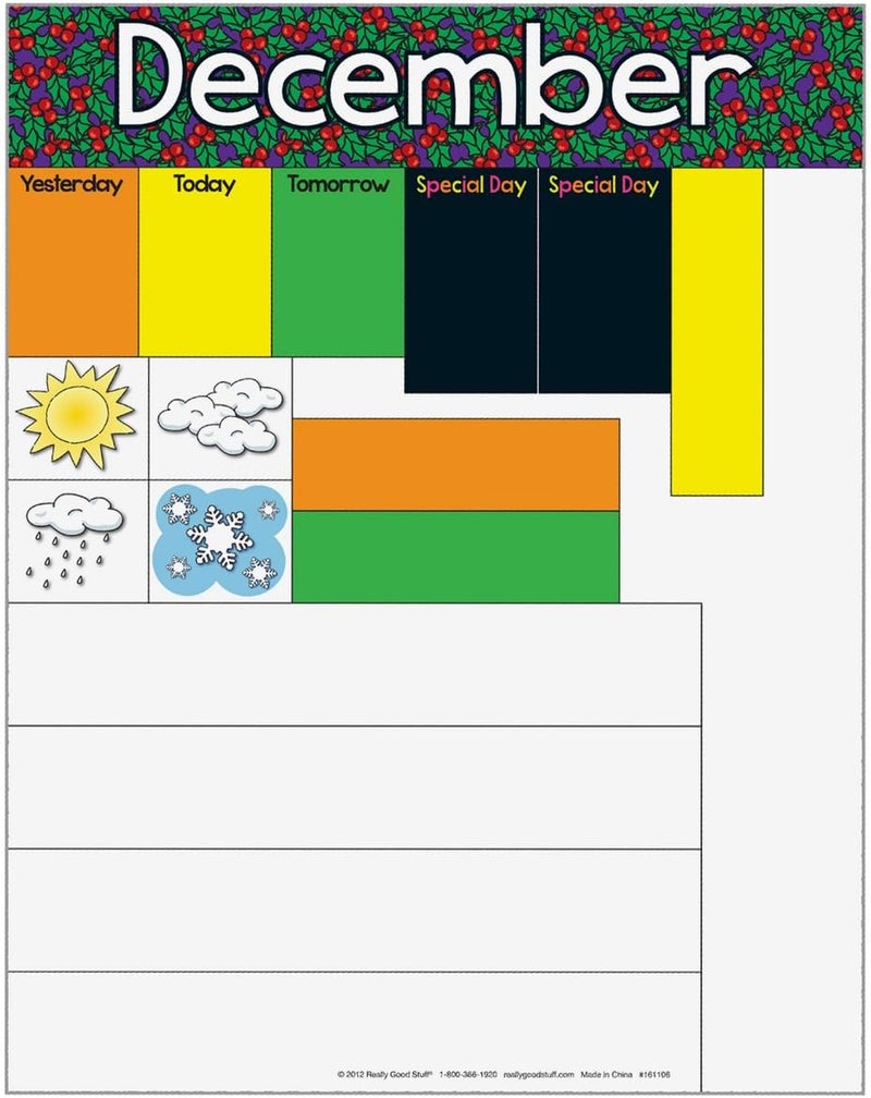 Really Good Stuff All About Today Pocket Chart - 22" x 30" - Grades K-3- Daily Classroom Calendar, Interactive and Engaging Classroom Poster, Homeschool Learning, Teacher Must Haves - Image 3