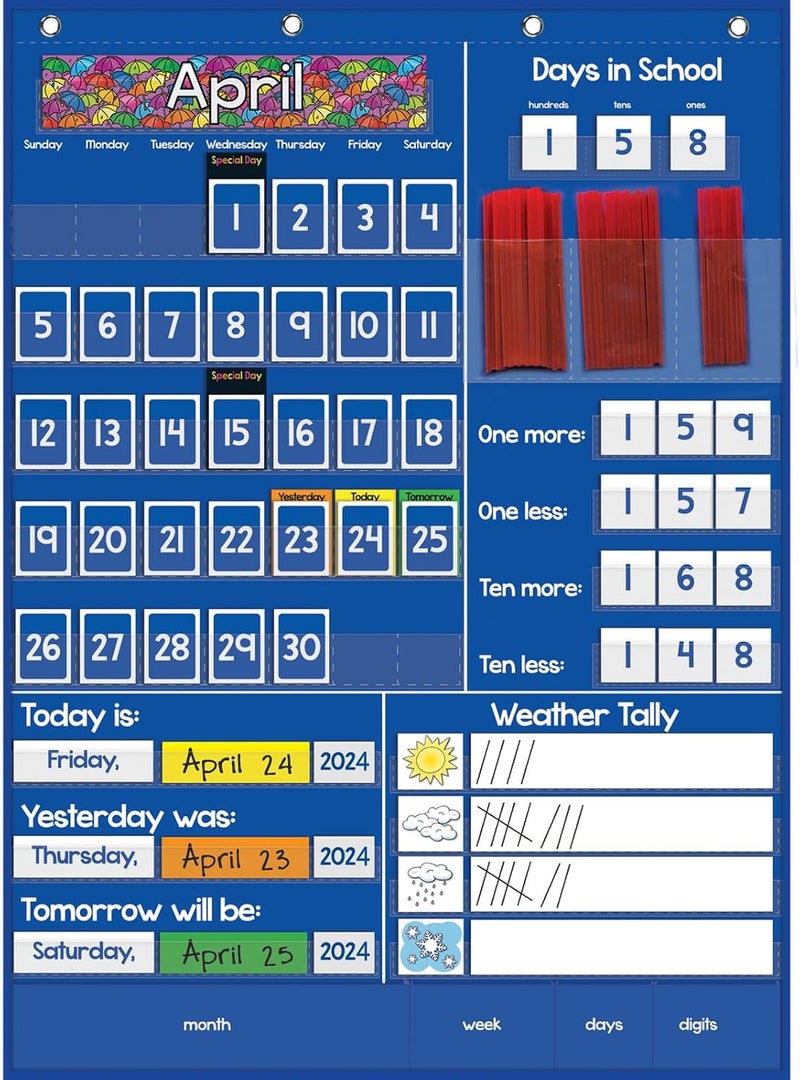 Really Good Stuff All About Today Pocket Chart - 22" x 30" - Grades K-3- Daily Classroom Calendar, Interactive and Engaging Classroom Poster, Homeschool Learning, Teacher Must Haves - Image 1