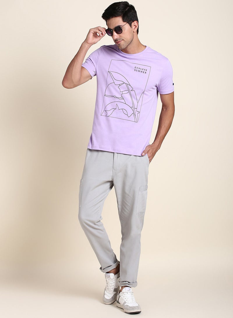 Dennis Lingo Men's Light Grey Cotton Blend Solid Full Length Chinos Tapered Fit Trouser - Image 4