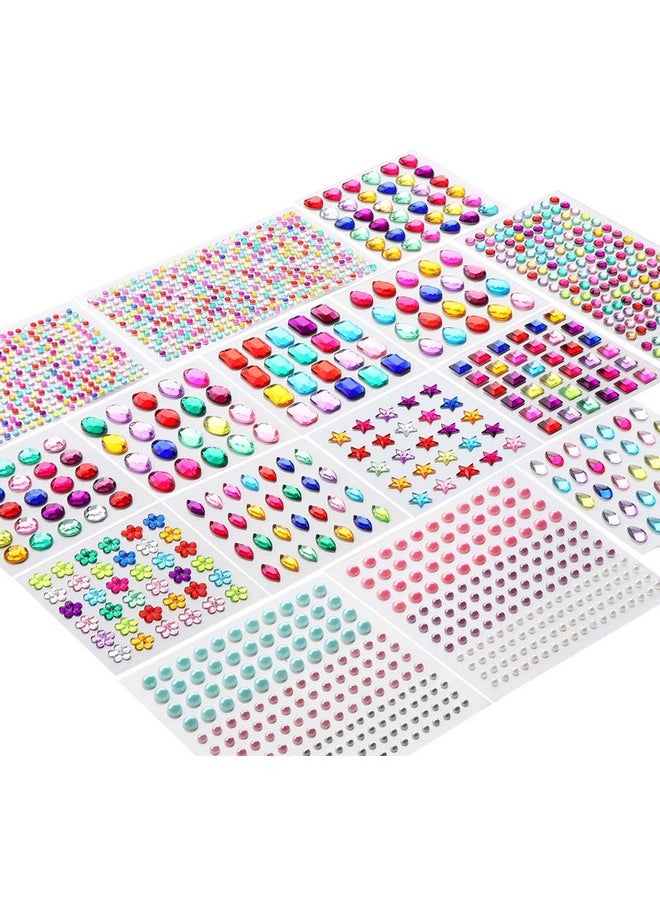 ilauke Gem Sticker 1852Pcs Rhinestone Stickers Self Adhesive Rhinestone Face Stickers For Crafting Glitter Jewel Stickers For Makeup Diy Eye Nail Phone Decoration  - Image 1