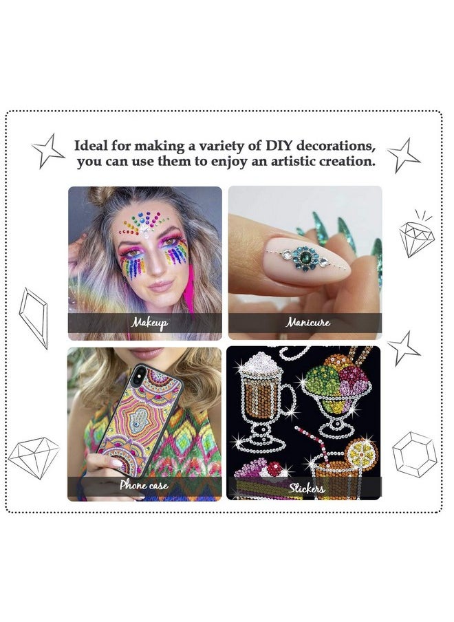 ilauke Gem Sticker 1852Pcs Rhinestone Stickers Self Adhesive Rhinestone Face Stickers For Crafting Glitter Jewel Stickers For Makeup Diy Eye Nail Phone Decoration  - Image 2