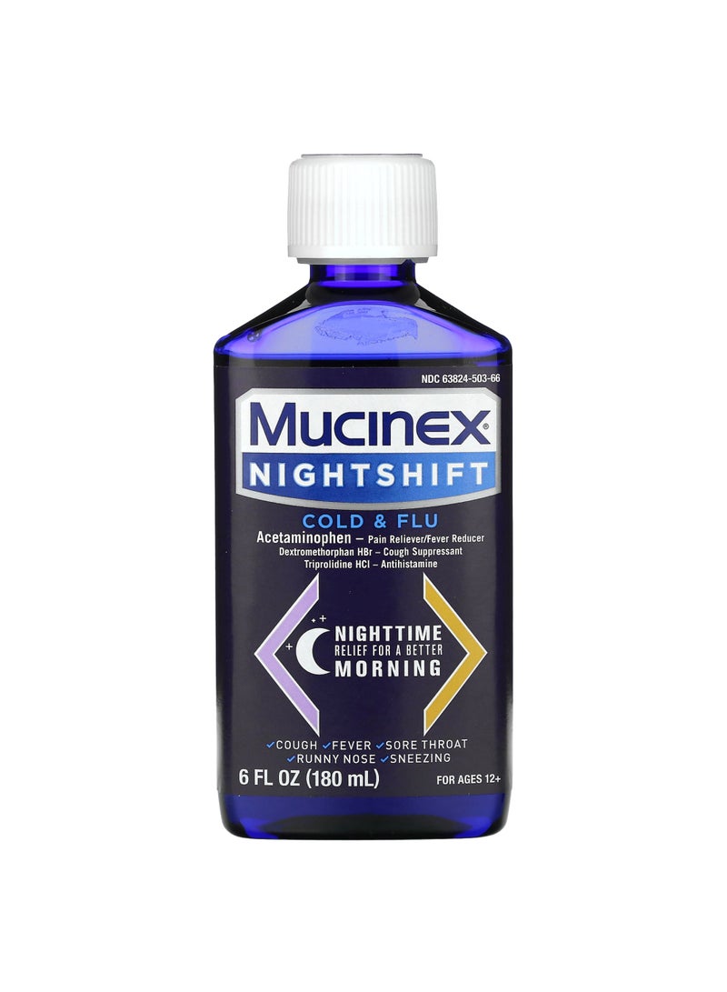 Nightshift, Cold & Flu, For Ages 12+, 6 fl oz (180 ml)