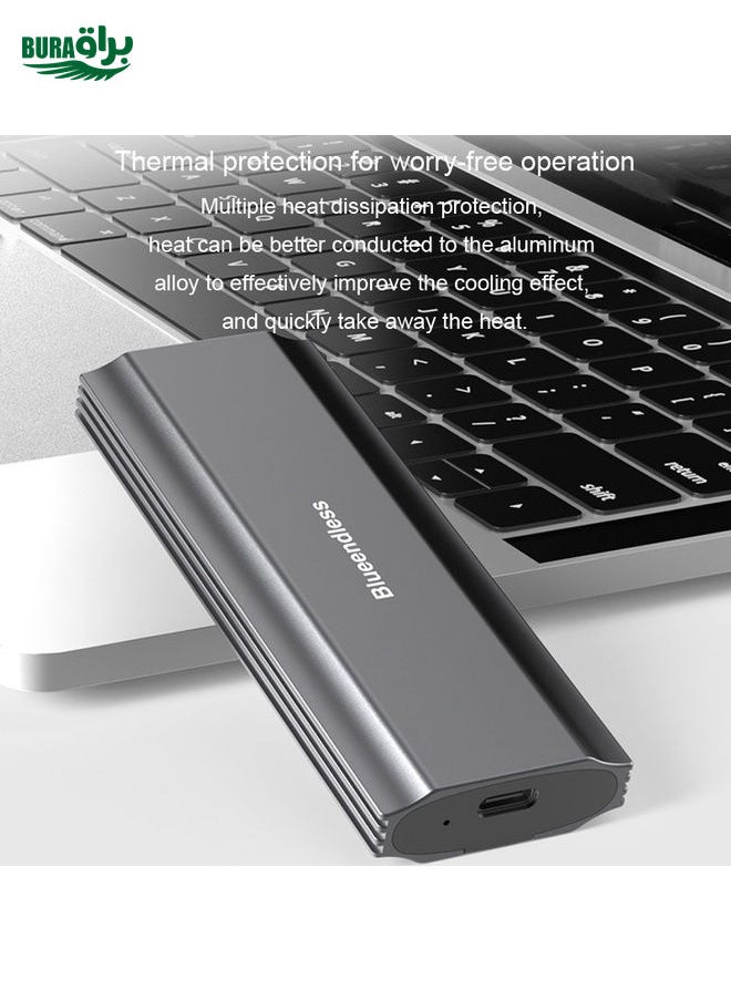 BURAQ - Blueendless 2810 Single SATA Protocol Wiring C-A M.2 Mobile Hard Disk Case SSD External Solid Hard Drive Enclosure Box - Image 1