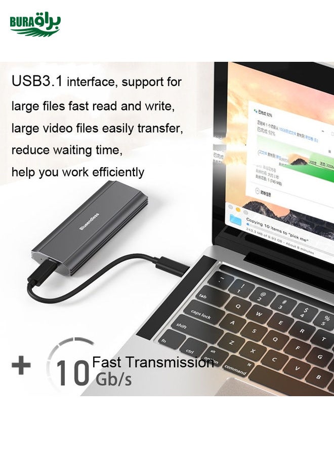 BURAQ - Blueendless 2810 Single SATA Protocol Wiring C-A M.2 Mobile Hard Disk Case SSD External Solid Hard Drive Enclosure Box - Image 1