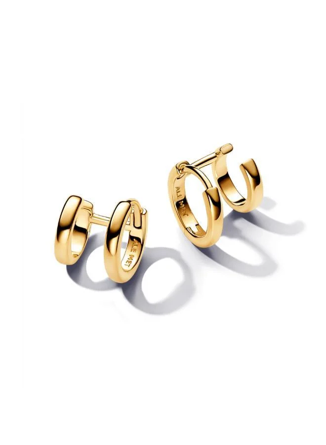 باندورا Double Huggie Hoop Earrings