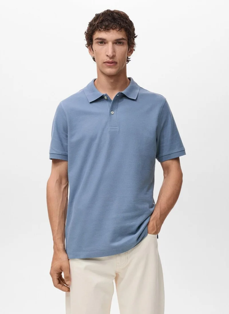 Mango Man Regular-fit cotton piqué polo shirt