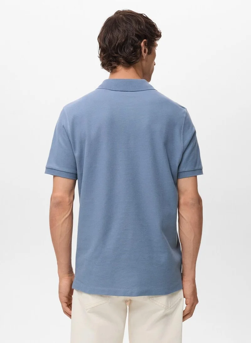 Mango Man Regular-fit cotton piqué polo shirt