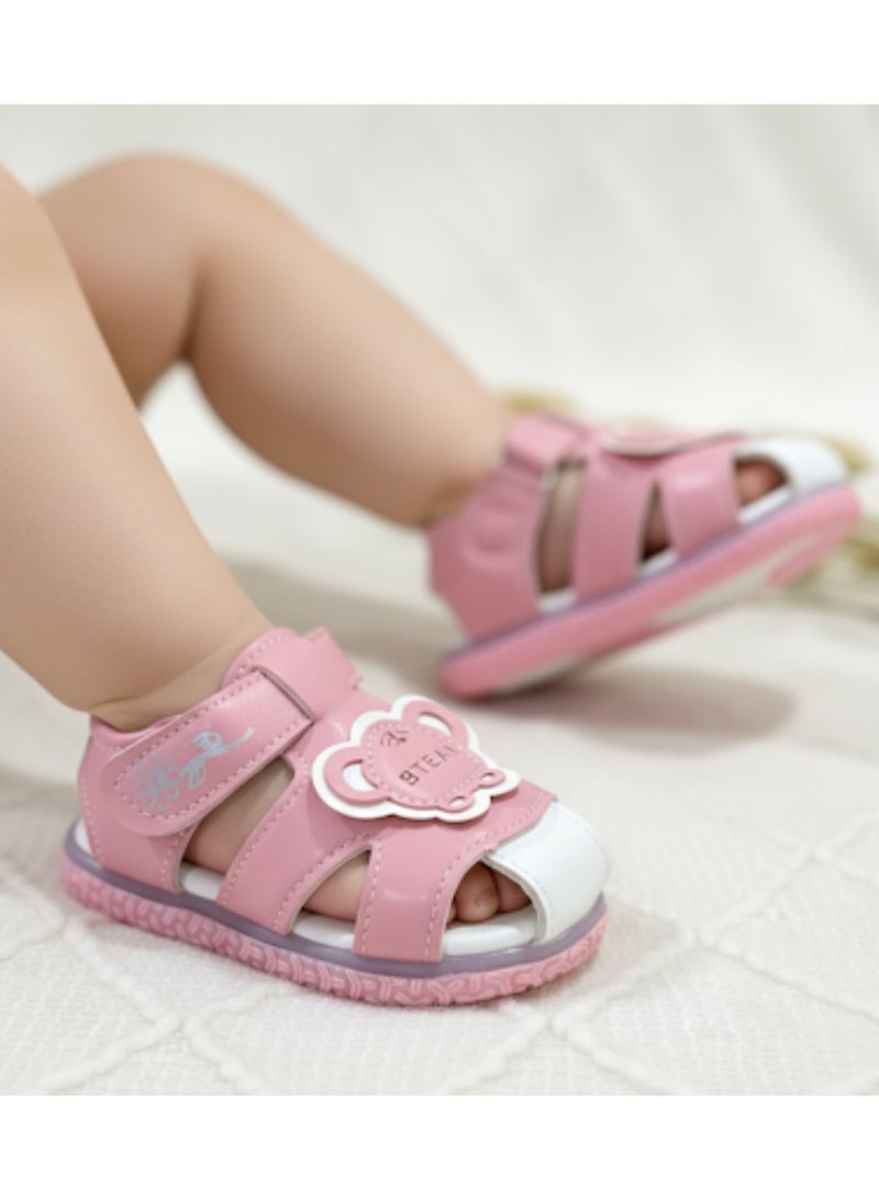 Toobaco Printed Children's Light-Up Sandals With Hook-And-Loop Closure - Image 1