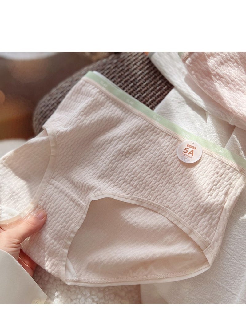 5 Pack Mid Waist Briefs Cute Style Cotton Underwear Ladies Mid Waist Comfortable Breathable Cute Girls Briefs - Image 2