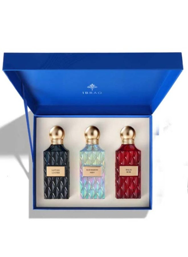 طقم عطر ابراقهي القرشي ابراق بلو ويش سفاير ليذر بالاس روز بلو دايموند
