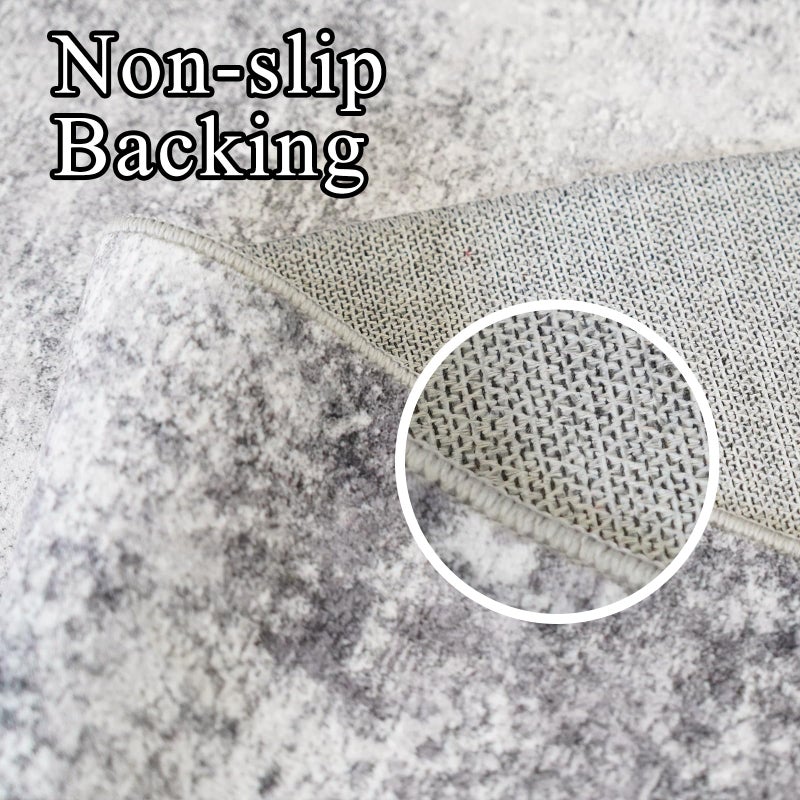 RUUGME Washable Abstract 4X6 Rug: Living Room Area Rugs Non-Slip Backing Neutral Stain Resistant Carpet for Bedroom Farmhouse Large Soft Indoor mats for Dining Room Office Entry 4X6 Grey - Image 4