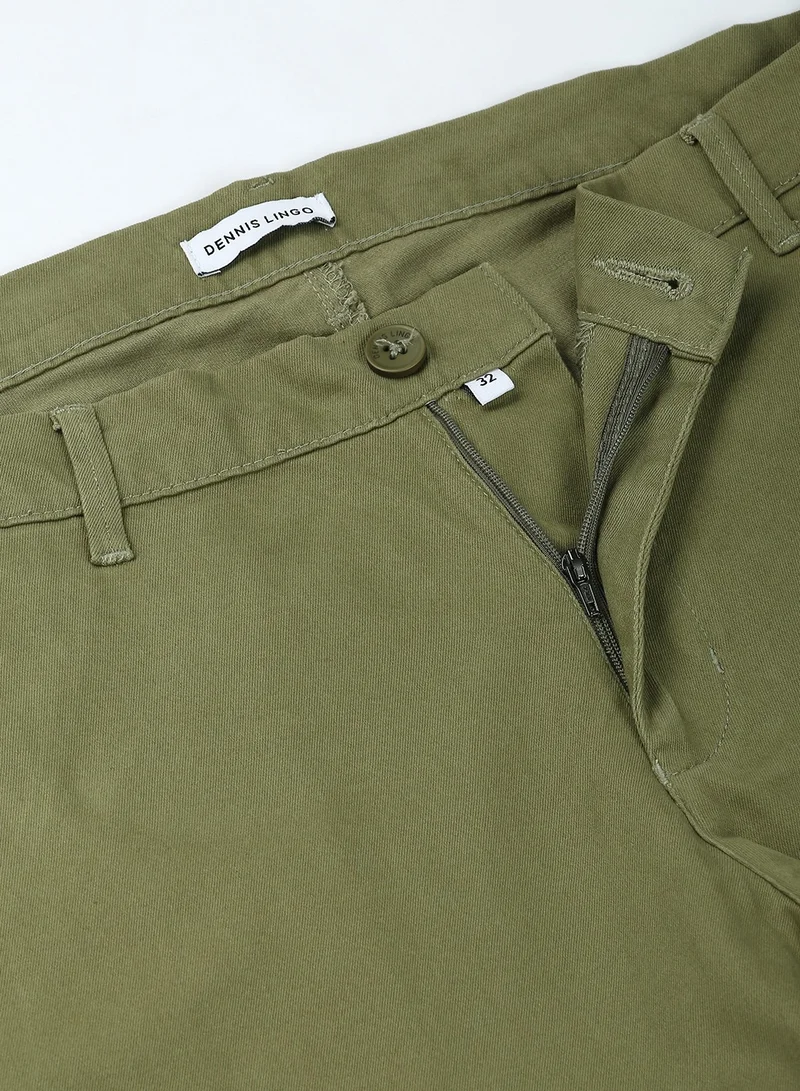 Dennis Lingo Men's Light Olive Tapered Fit Cargo Trousers - Stylish and Practical