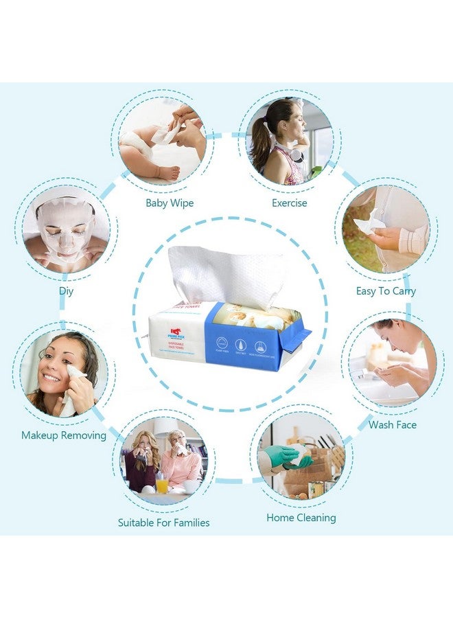 PRIME PICK مناديل وجه قابلة للاستخدام لمرة واحدة من برايم بيك 300 قطعة، مناديل قطنية ناعمة، متعددة الاستخدامات للعناية بالبشرة، مزيل مكياج، مناديل وجه وتنظيف الوجه (عبوة من 6)  - Image 3