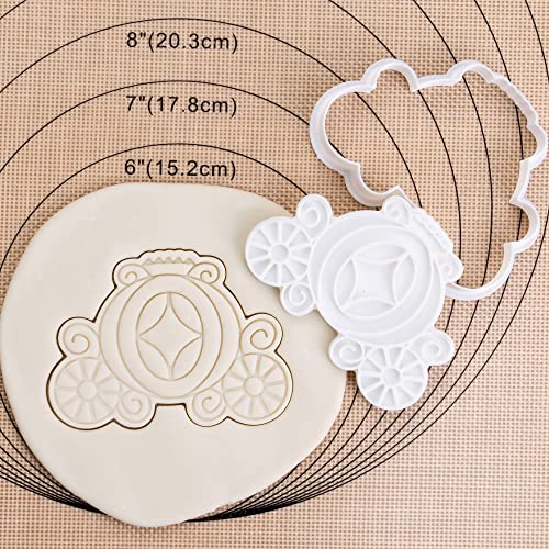 Flycalf Princess Carriage Cookie Cutter Biscuit Cutter Baking with 3D Stamper PLA Accessories Cutter Molds Gifts Decorative Party 3.5" Kitchen Cake Supplies - Image 2