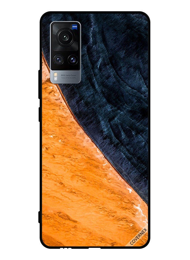 Covernex Protective Case Cover For Vivo X60 Yellow & Black Paint Pattern - Image 1
