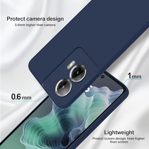 SHINESTAR Liquid Silicone Case for Motorola Moto G35 5G | Soft Microfiber Lining | 360° Full Camera Protection | Shockproof Slim Back Cover (Blue) - Image 2