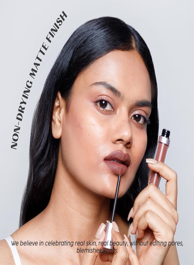 House Of Makeup Hydrating Liquid Lipstick | Nude Lipstick Shades | Comfy Liquid Lipsticks For Women | Everyday Nude Shade Lipstick | Liquid Matte Lipstick | 5 ml | (Hot Chocolate) - Image 3