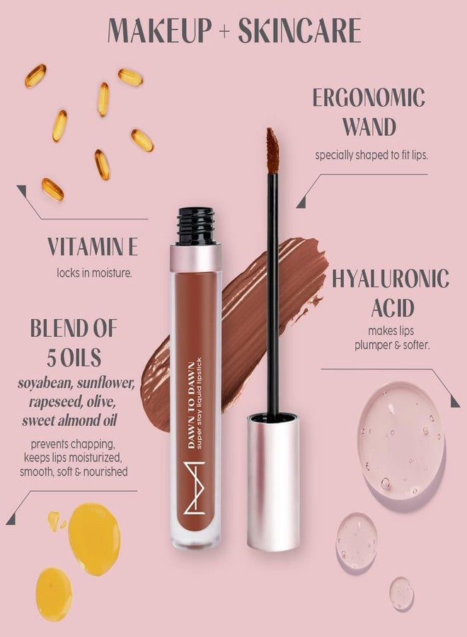 House Of Makeup Hydrating Liquid Lipstick | Nude Lipstick Shades | Comfy Liquid Lipsticks For Women | Everyday Nude Shade Lipstick | Liquid Matte Lipstick | 5 ml | (Hot Chocolate) - Image 4