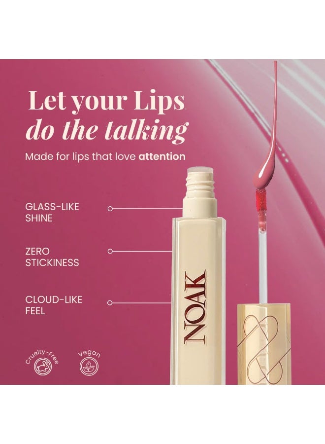 Noak Glass Shine Lip Gloss for Women | Hydrating & Non-Sticky Formula | High-Shine Glass Finish | Long-Lasting Comfort & Nourishment | 2ml (Bare Crush) - Image 3