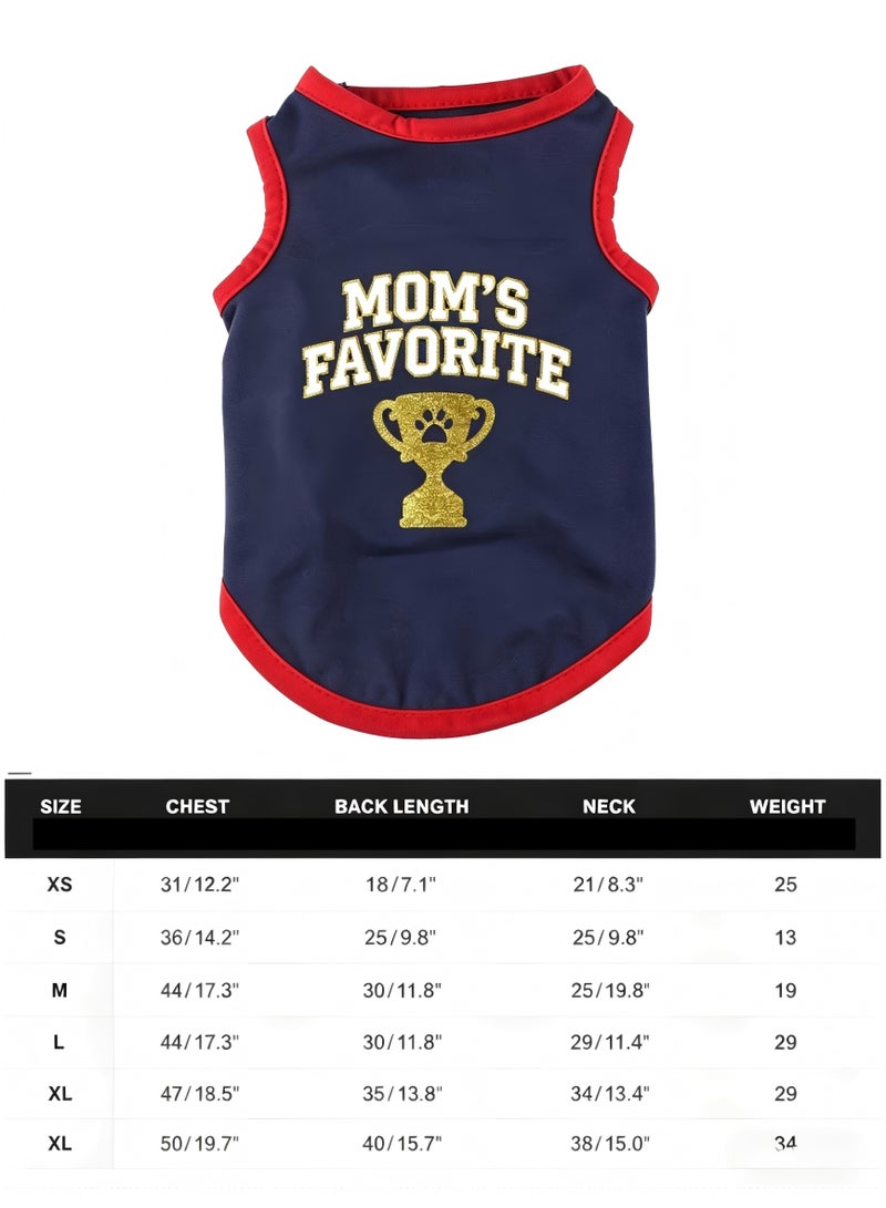 Mom's Favorite Glitter Dog Tank Top M Size, Breathable Pet Vest for Small Medium Dogs Cats - Image 5
