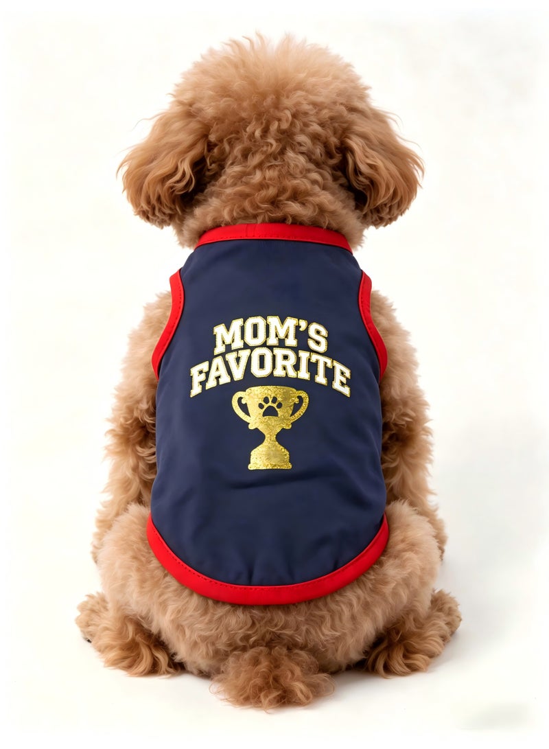 Mom's Favorite Glitter Dog Tank Top M Size, Breathable Pet Vest for Small Medium Dogs Cats - Image 4