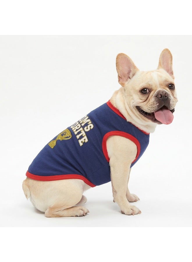 Mom's Favorite Glitter Dog Tank Top M Size, Breathable Pet Vest for Small Medium Dogs Cats - Image 3