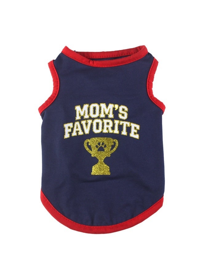 Mom's Favorite Glitter Dog Tank Top M Size, Breathable Pet Vest for Small Medium Dogs Cats - Image 2