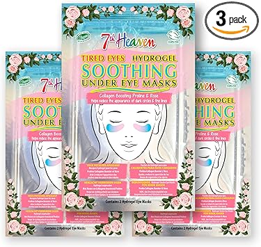 7th Heaven Soothing Under Eye Hydrogel Patches Multipack 3 Pairs Rose and Collagen Boosting Proline to Reduce the Appearance of Dark Circles and Fine Lines - Image 1