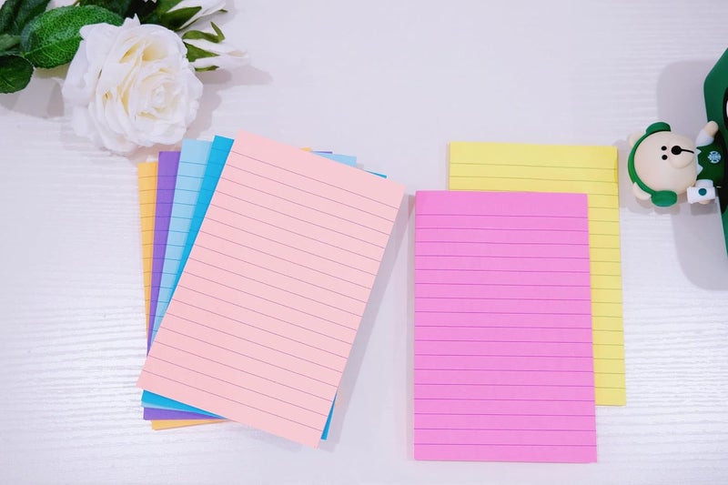 YEECOK (8 Pads) Lined Sticky Notes 4x6 in Post, 8 Colors Self Sticky Notes Pad Its, Bright Post Stickies Colorful Big Rectangular Sticky Notes for Office, Home, School, Meeting, 40 Sheets/pad - Image 3