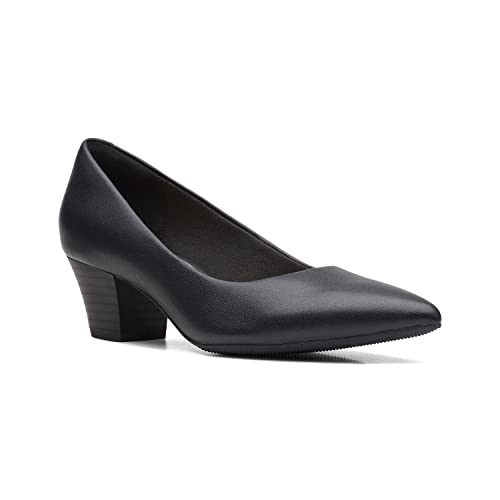 Clarks Collection Women's Teresa Step Pump, Black Leather, 10 Wide US - Image 3