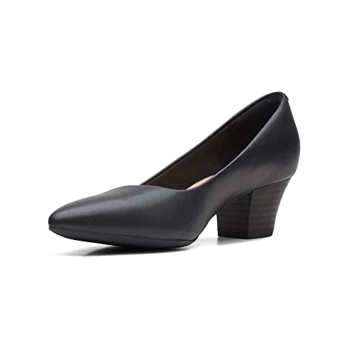 Clarks Collection Women's Teresa Step Pump, Black Leather, 10 Wide US - Image 5