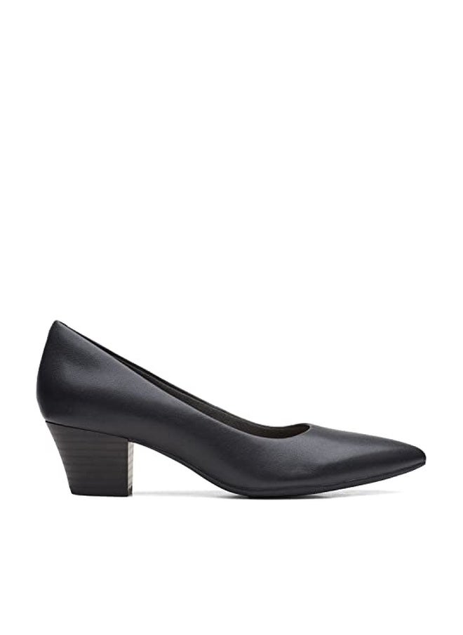 Clarks Collection Women's Teresa Step Pump, Black Leather, 10 Wide US - Image 1