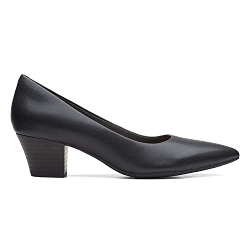 Clarks Collection Women's Teresa Step Pump, Black Leather, 10 Wide US - Image 2