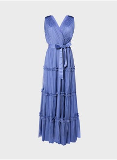 Anaya with Love Curve Plunge Neck Ruffle Detail Dress  - Image 1