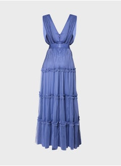Anaya with Love Curve Plunge Neck Ruffle Detail Dress  - Image 2