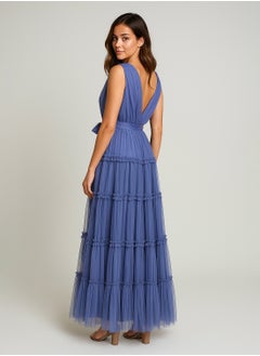 Anaya with Love Curve Plunge Neck Ruffle Detail Dress  - Image 5