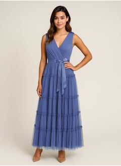 Anaya with Love Curve Plunge Neck Ruffle Detail Dress  - Image 4