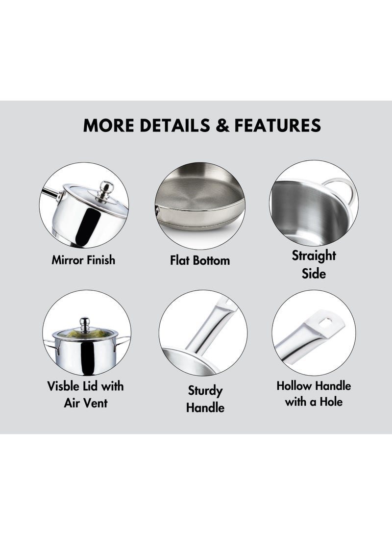 بينتولا بنتولا طقم قدور ستانلس ستيل - 8 قطع - Image 5