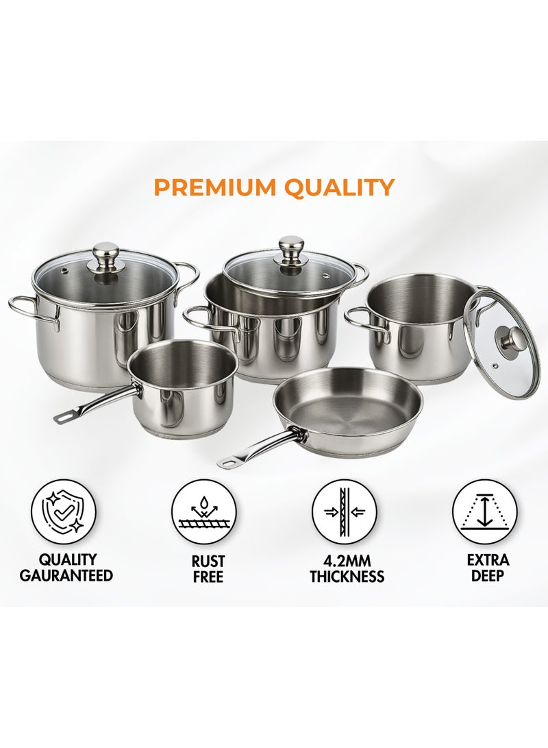 بينتولا بنتولا طقم قدور ستانلس ستيل - 8 قطع - Image 3