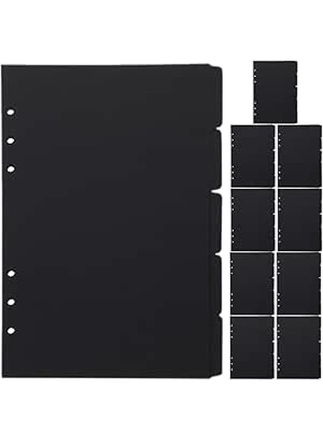A5 Black Binder Dividers Index Tabs 10pcs For Organizer File Sorting Office School Use - Image 1