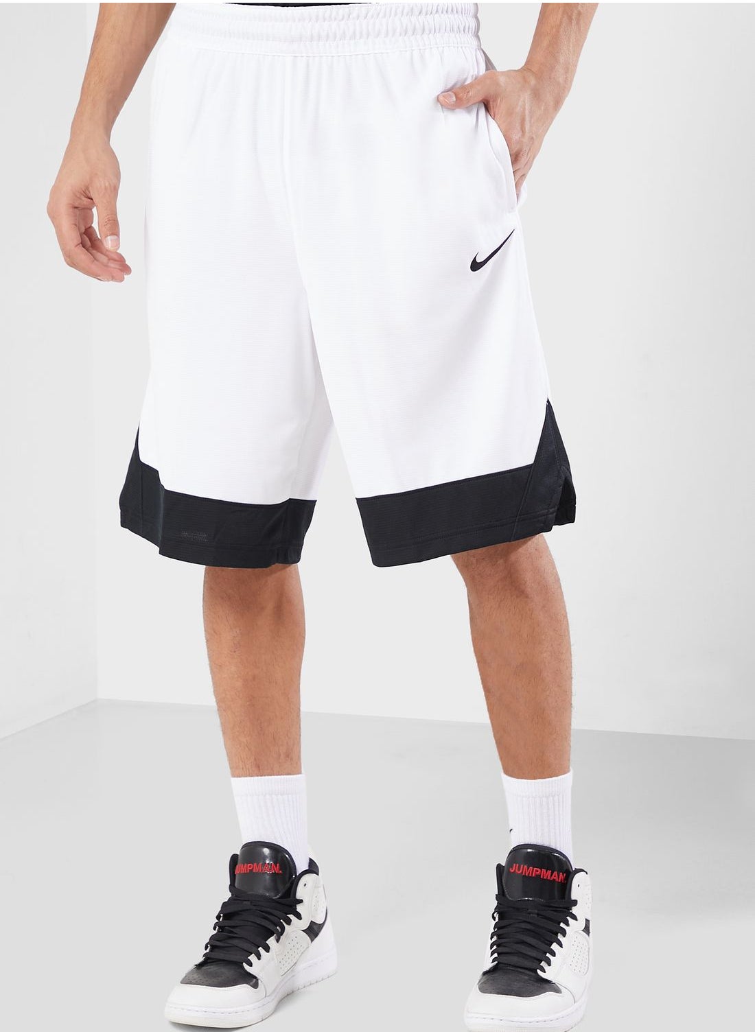 White Nike Basketball Dri-FIT Shorts Men's