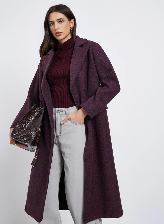 Styli Styli Oversized Wool Like Double Breasted Coat