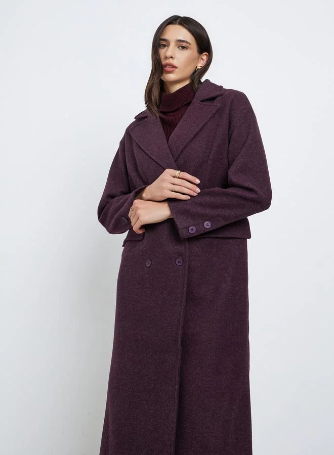 Styli Styli Oversized Wool Like Double Breasted Coat