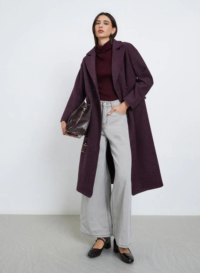 Styli Styli Oversized Wool Like Double Breasted Coat